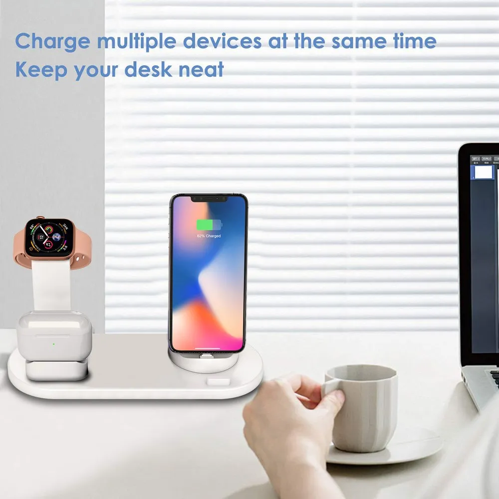 

3 in 1 Charging Station Stand -C Magnetic For iPhone 12 13 14 15 Fast Charging Station for Apple Watch 9 8 7 6 5 Airpods 2 3 Pro