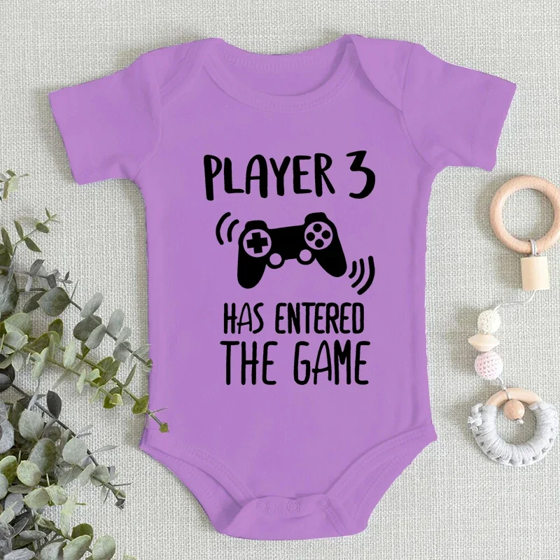 Cute Baby Onesies "Player 3 Has Entered The Game" Funny Jumpsuits Newborn Cotton Boys Girls