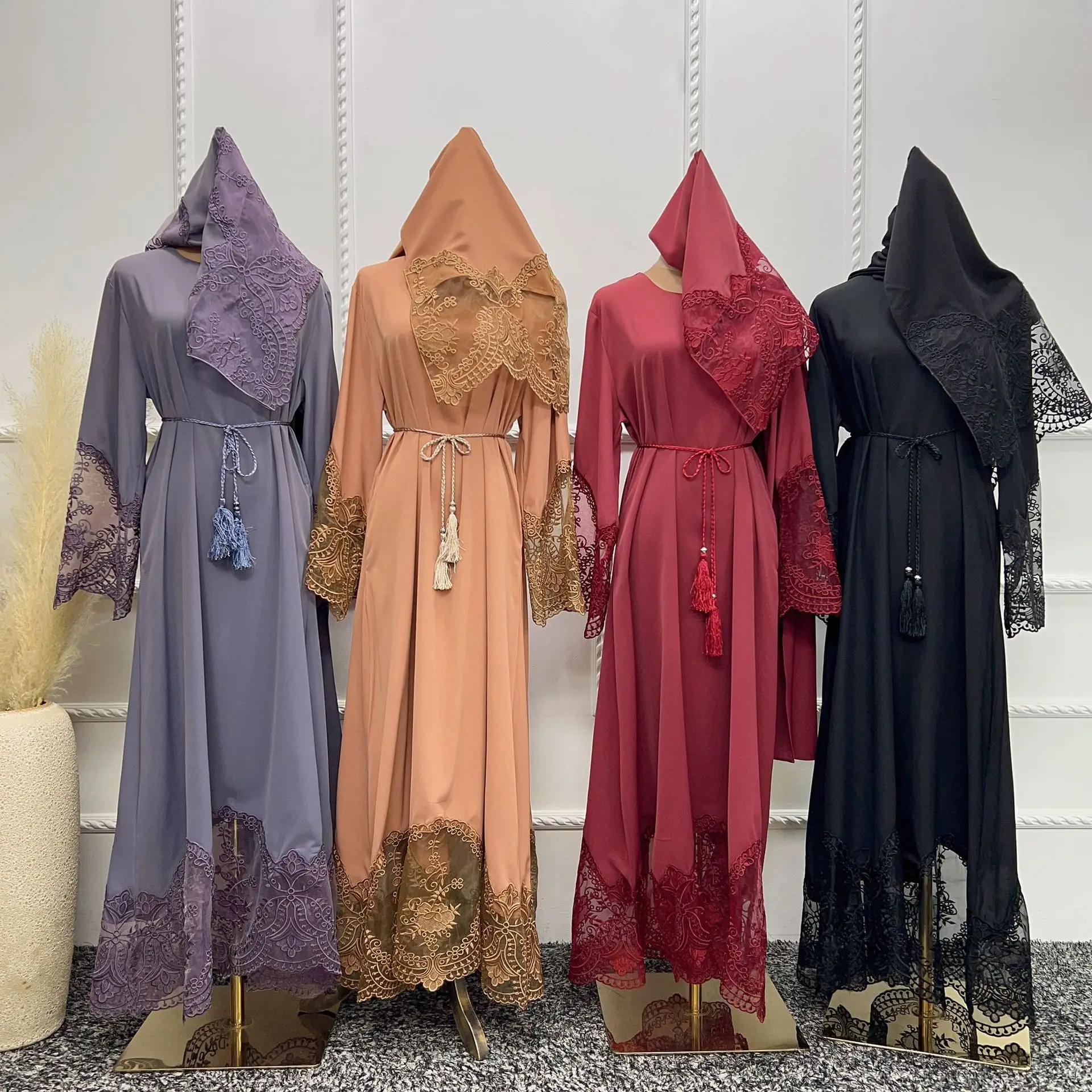Turkish Hijab Abayas Luxury Embroidery Abaya Dubai Long Prayer Dress for Muslim Women Kaftans Evening Party Dresses Islamic Robe