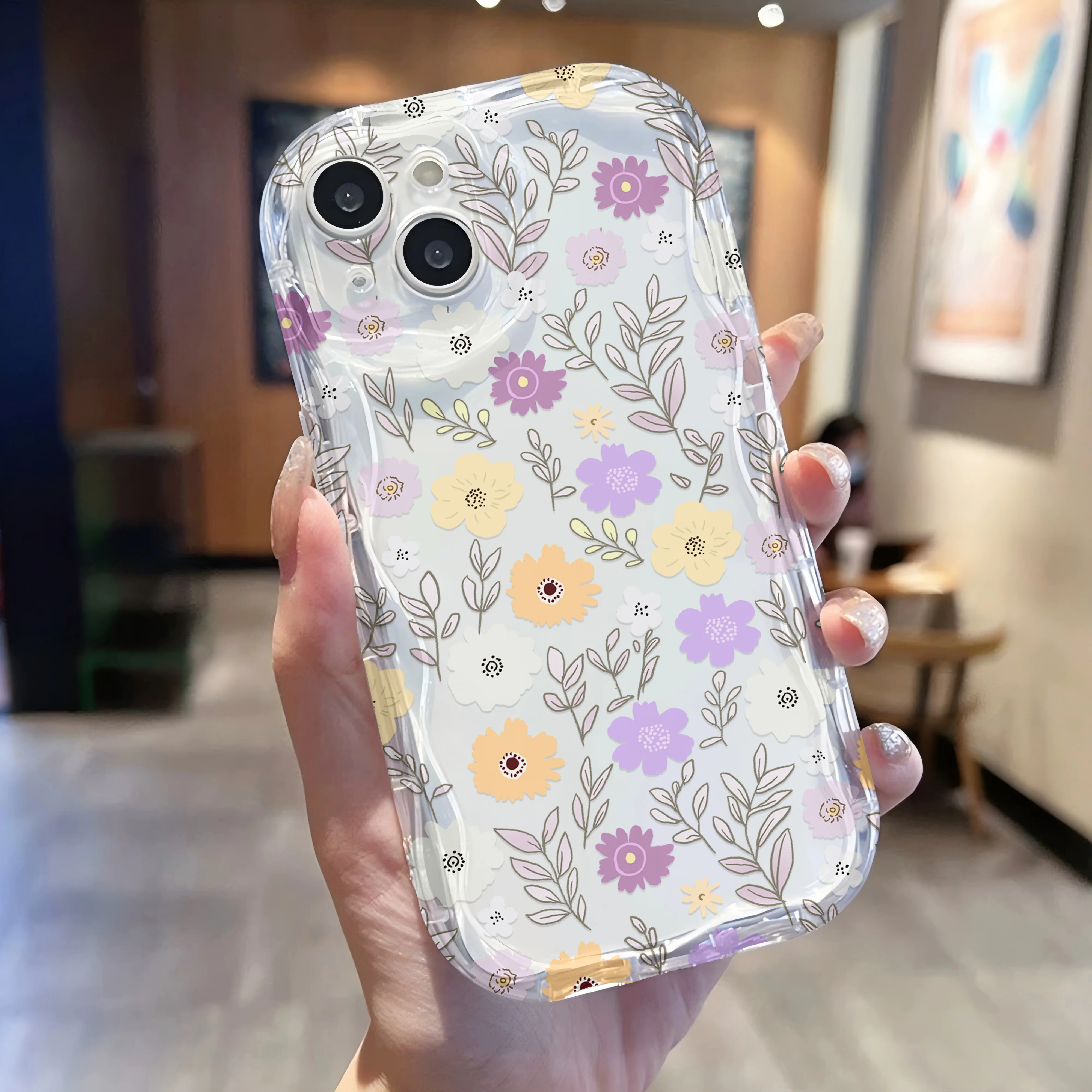 Floral Charm Bracelet Phone Case - Trendy Back Cover with Cute Flower Design