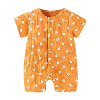 Baby Boys Girls Summer Clothes Newborn Jumpsuit Infant Muslin Cotton Shorts Sleeve Romper 0-2 Years