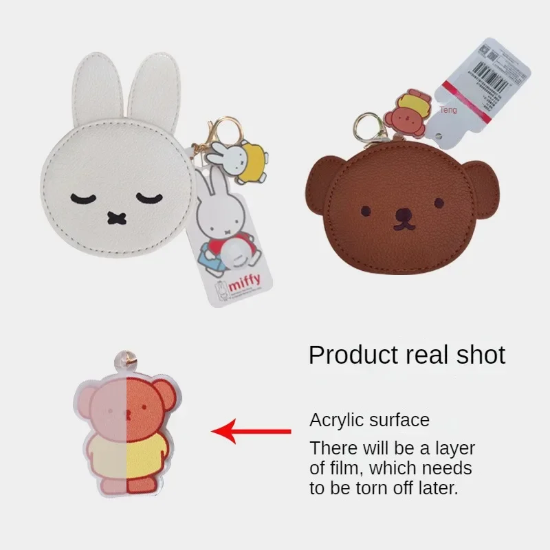 Miffy Rabbit Coin Purse Headphone Bag Pendant Key Chain Small Gifts PU Little Bear Boris plush coin purse plush keychain wallet keychains plush key chain