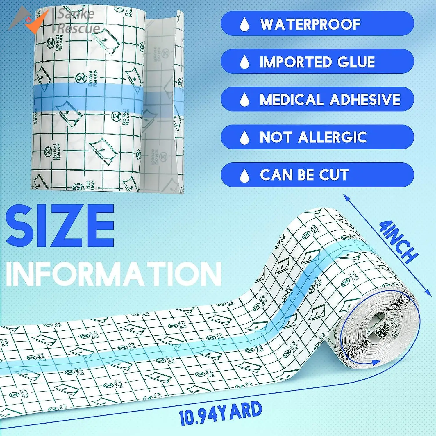 Transparent Waterproof Bandages Stretch Tape Tattoos Outdoor Emergency - Image 2