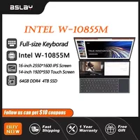 Dual Screen Laptop Intel Xeon W-10855M 16.1+14.1 Inch 5.1GHz 64GB DDR4 4TB SSD 8Cores 16 Threads HD Camera Portables Computer 1