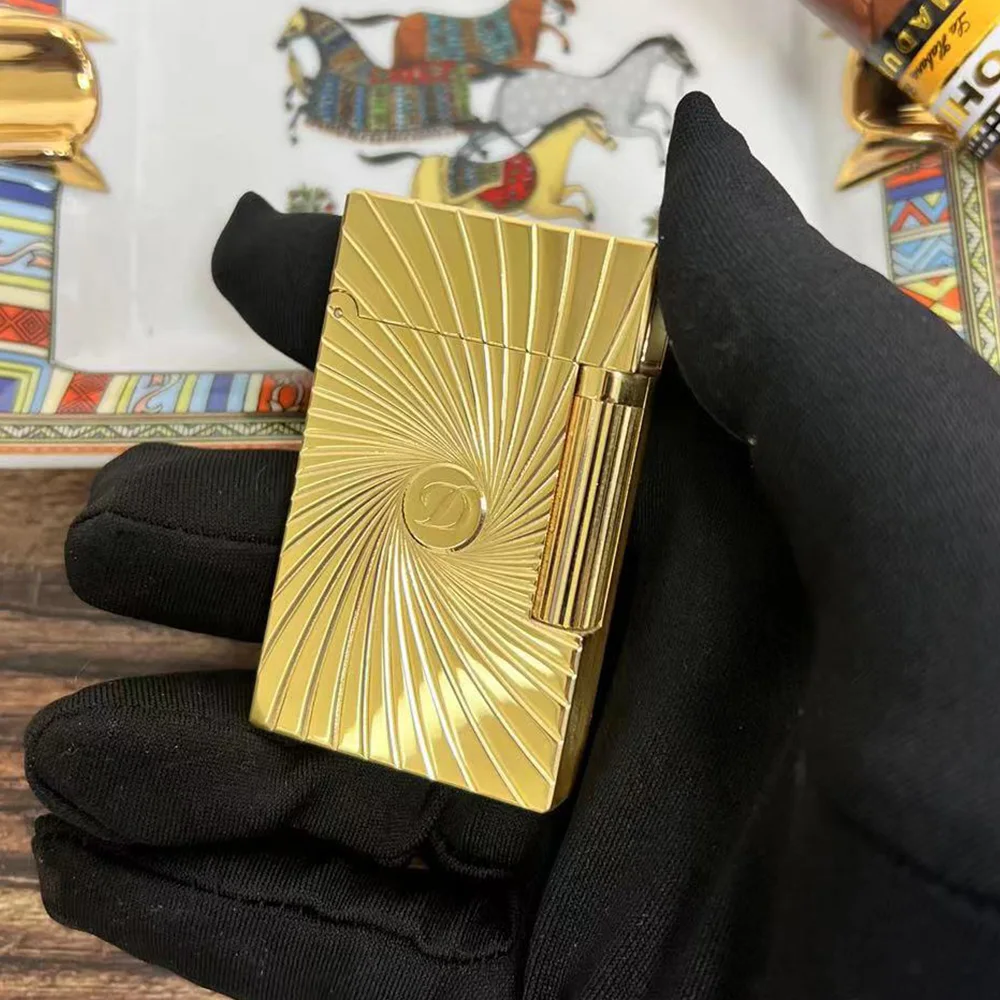 

Amazing Brand Classic Luxury Vintage Dupont Ligne 2 Gas Lighter Cigar Cigarette Lighter Windproof Bright Ping Sound High Quality