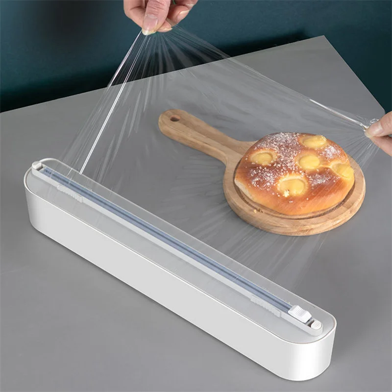 Adjustable Cling Film Cutter Home Food Wrap Dispenser Food Wrap Stretch  Clear Cling Wrap Household Economical Slitter - Plastic Wrap Dispensers -  AliExpress