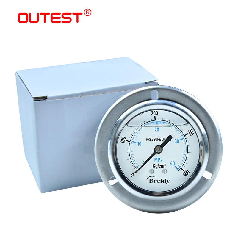 OUTSET YN60ZT Anti-vibration Air Oil Water Hydraulic Pressure Gauge Axial 0-60Mpa Stainless Steel Gauge Thread G1/4 images - 6