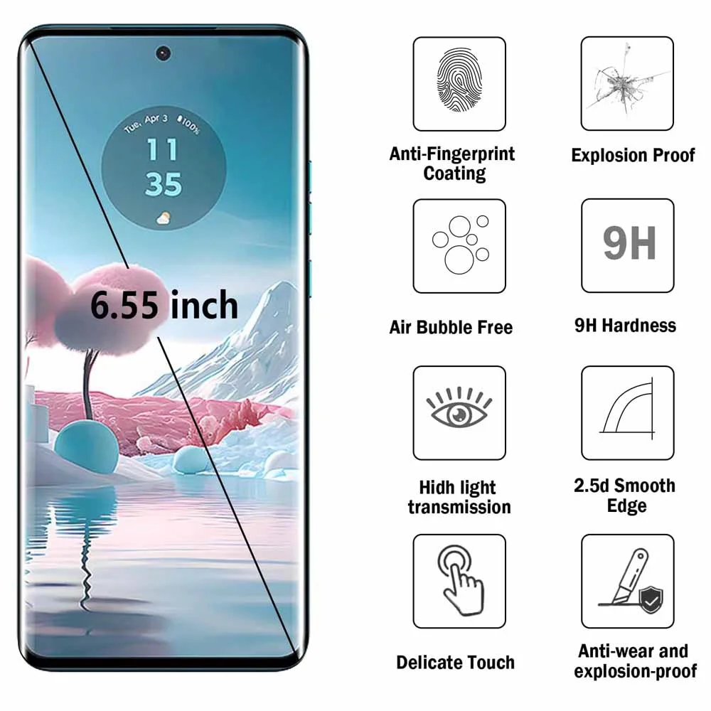 8-in-1 9D Curved Screen Protector with Tempered Glass Lens
