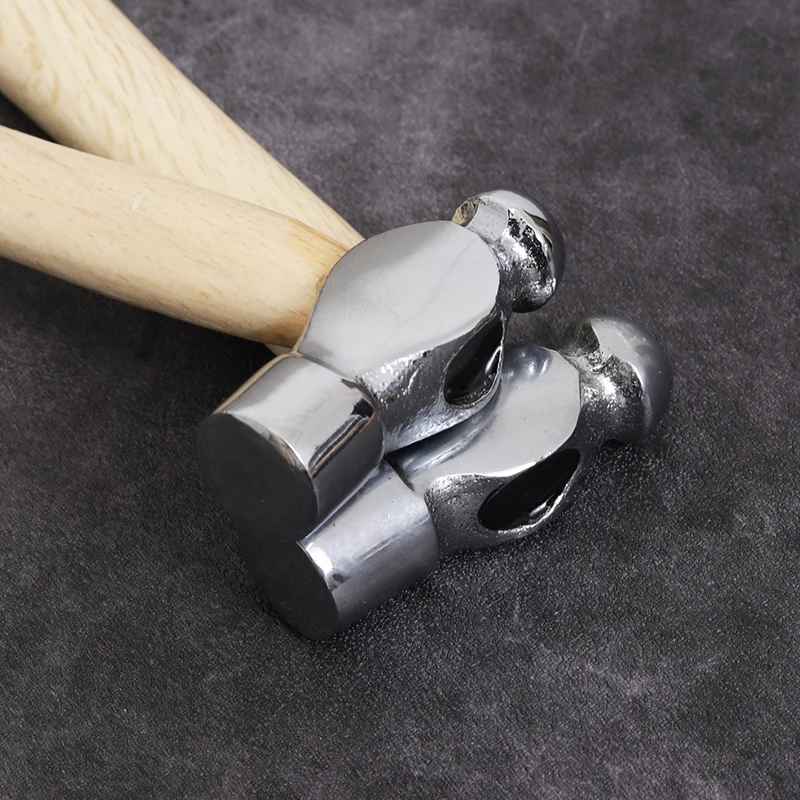 DIY Leather Carving Hammer with Wood Handle, Metal Head Mallet, Hand Tool for Punch, Leather Craft