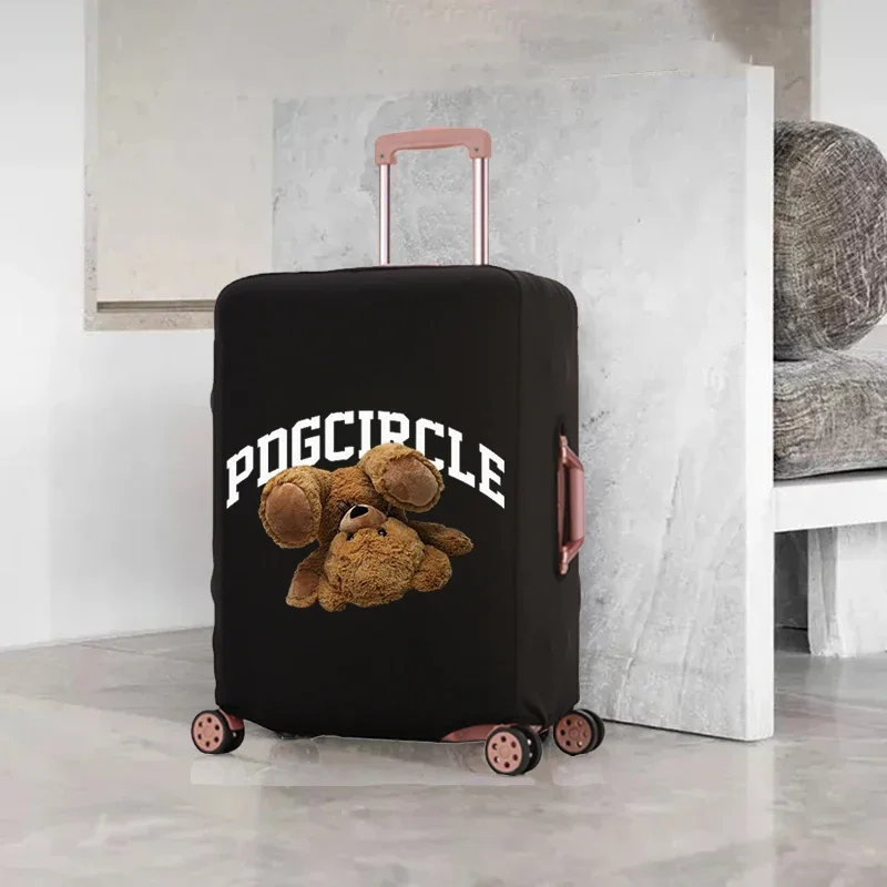 Cover Suitcase Cute Bear Suitcase Protective Covers Thick Elastic Luggage Cover Protector for 18-32 Baggage Travel Accessories 3