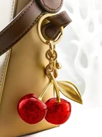 New Fashion Crystal Cherry Pendant Metal Key Chain, Suitable For Daily Wear, For Bag Accessories, Can Send Family Gifts, Friends 4