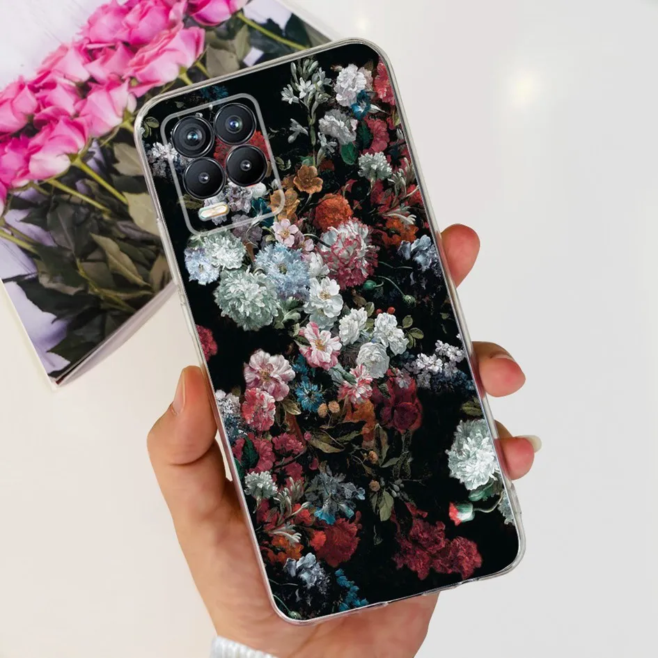 Fashion Flower Love Heart Soft Silicone Clear Phone Case Cover