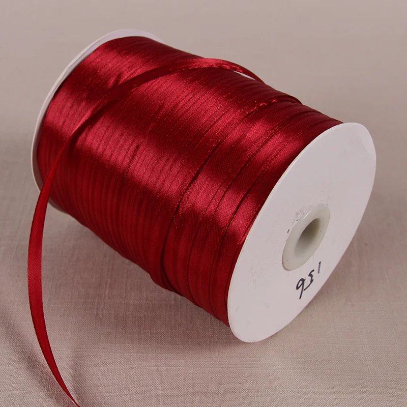 Bright Red Satin Ribbon - 25 Yards Wholesale for DIY, Gift Wrapping, and Crafting