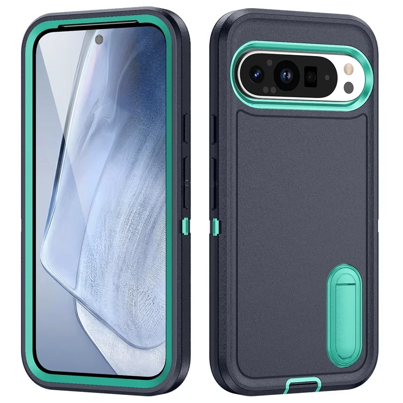 Triple Protection Heavy Duty Shockproof Phone Case with Hard Plastic Frame and Soft TPU Back