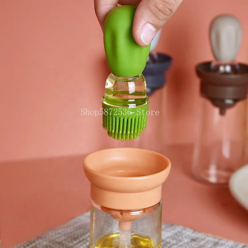 Silicone Oil Bottle Olive Oil Dispenser 2 in 1 Oil Bottles Vinegar Dispenser  Bottle Oil Brush Baking BBQ Tool Kitchen Supplies - AliExpress