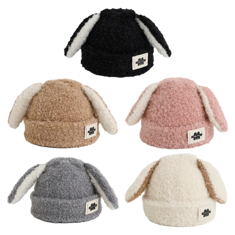 

Comfortable Knitted Hat Warm Earflap Beanie Warm Hat with Long Ears for Kids