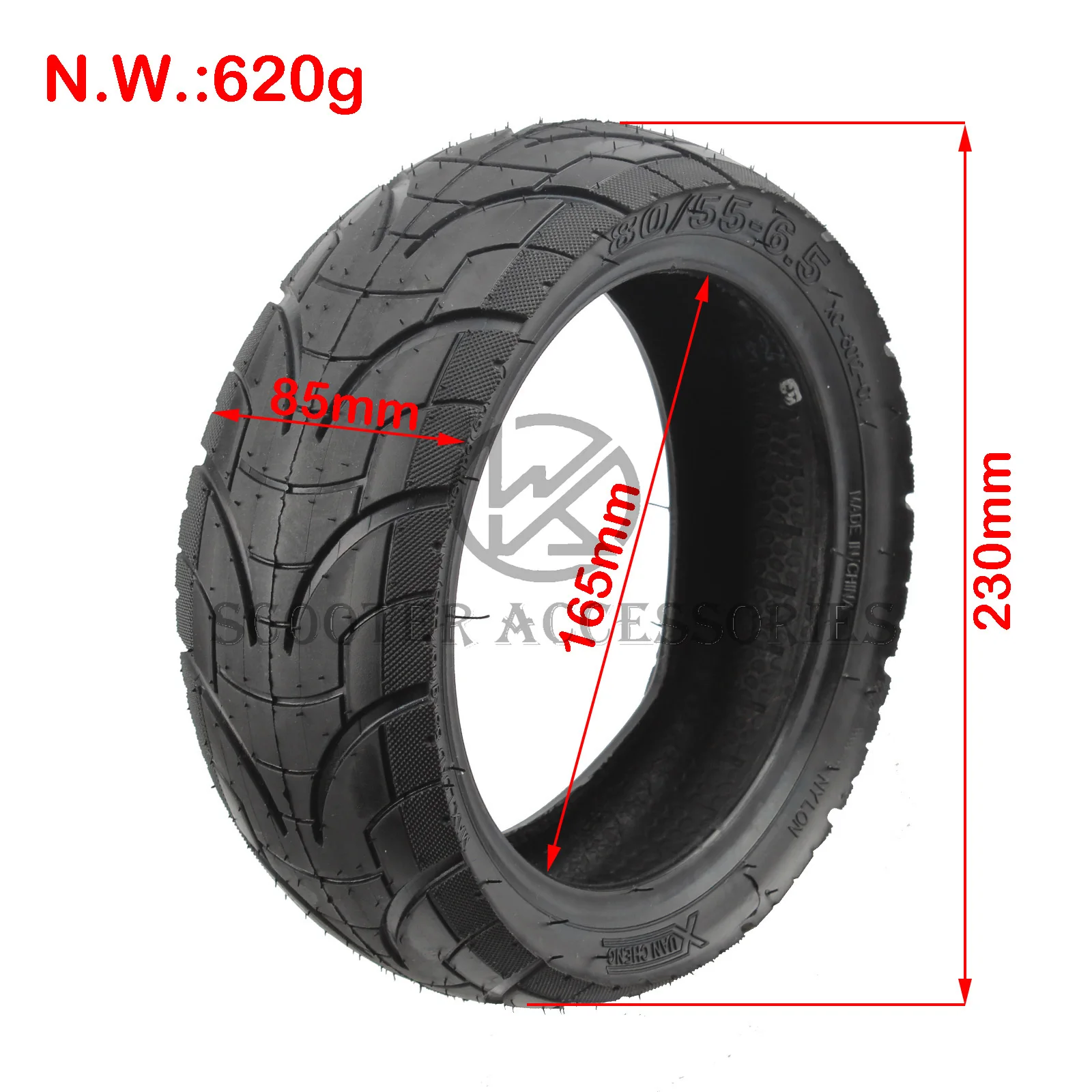 80/55-6.5 Vacuum Tire For 10 Inch Electric Scooter Non Slip