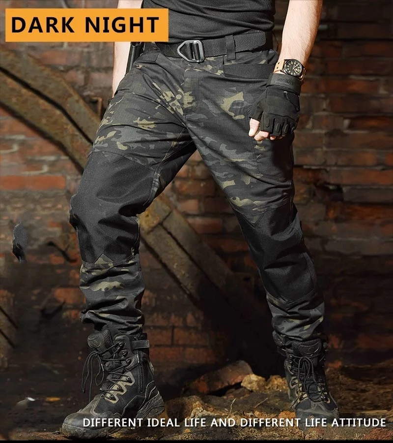 PFHQ 2023 Trendy Camo Men Cargo Pants Many Pockets Baggy High Quality Overalls Spring Tactical