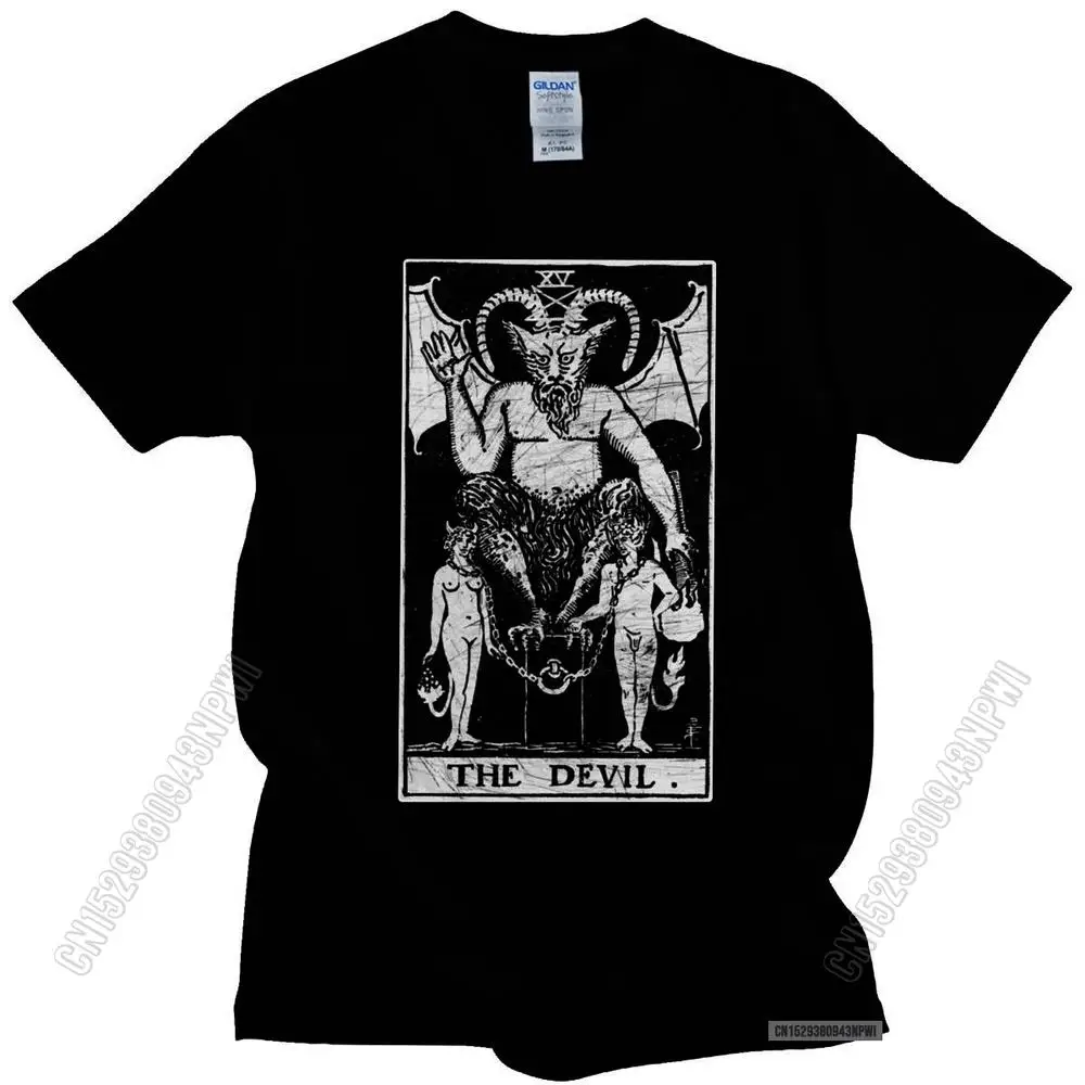 Novità The Baphomet Devil Tarot Card T Shirt Uomo Tessuto Morbido Cotone Maggiore Ardog Fortuna Che Dice T-Shirt Occulto T-Shirt Estiva