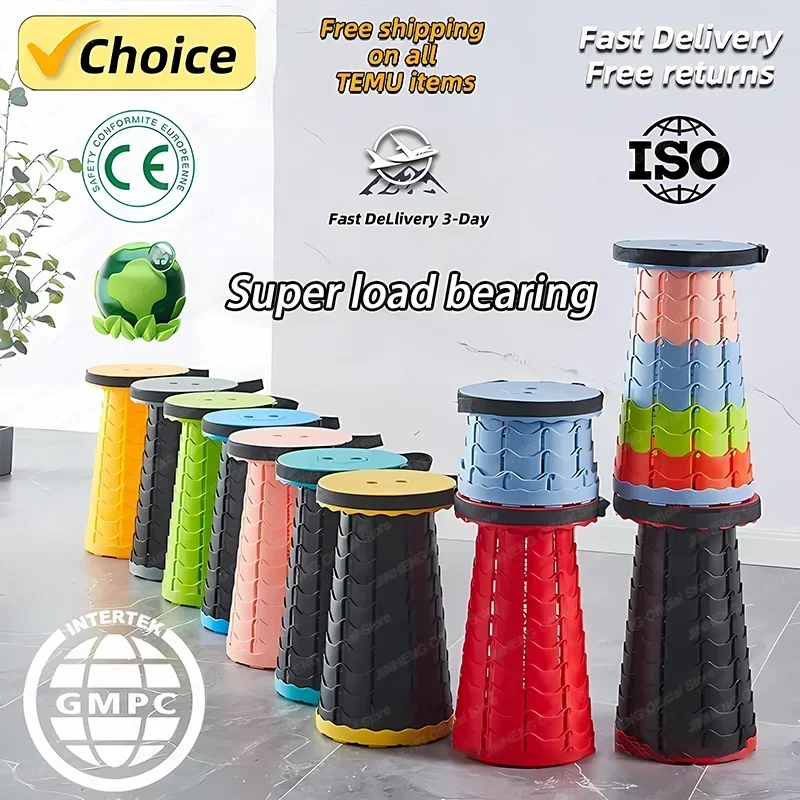 Upgraded Portable Foldable Folding Stool Retractable Folding Camping Stool Suitable For Adults Outdoor Fishing Gardening 2