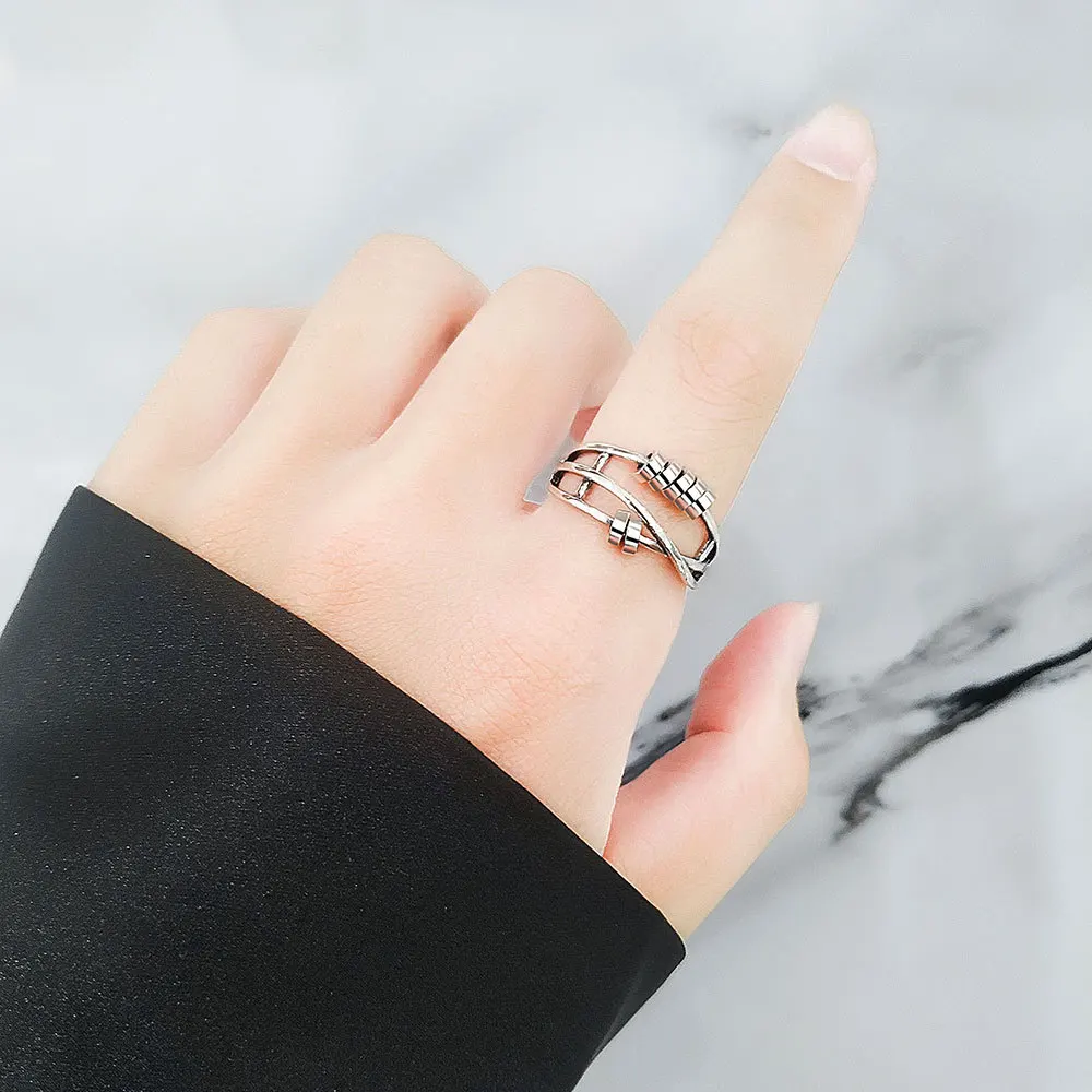 Adjustable Fidget Spinner Ring - Anti-Stress Anxiety Jewelry for Women