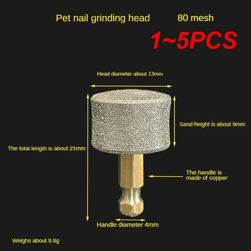 1 ~ 5Pcs Electric Pet Nail Grinder 2-Speed Ricaricabile Dog Nail Clipper Cat Cutter Grooming Per Taglia Cucciolo Medio E Piccolo