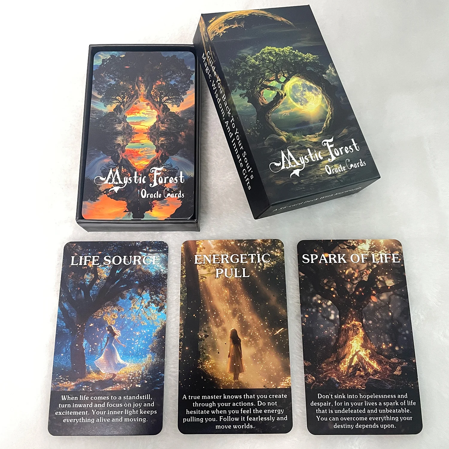 56PCS 12×7cm Oracle Tarot Cards in Box Divination Runes