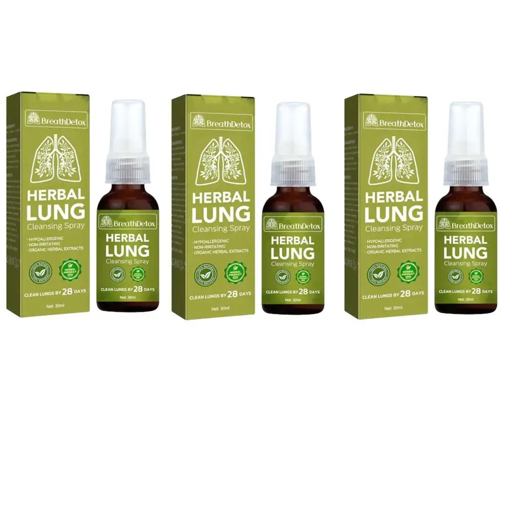 

3pcs 30ml Herbal Lung Cleanse Spray Relieves Nasal Congestion And Runny Nose Nasal Discomfort Nasal Cleaning Care Spray