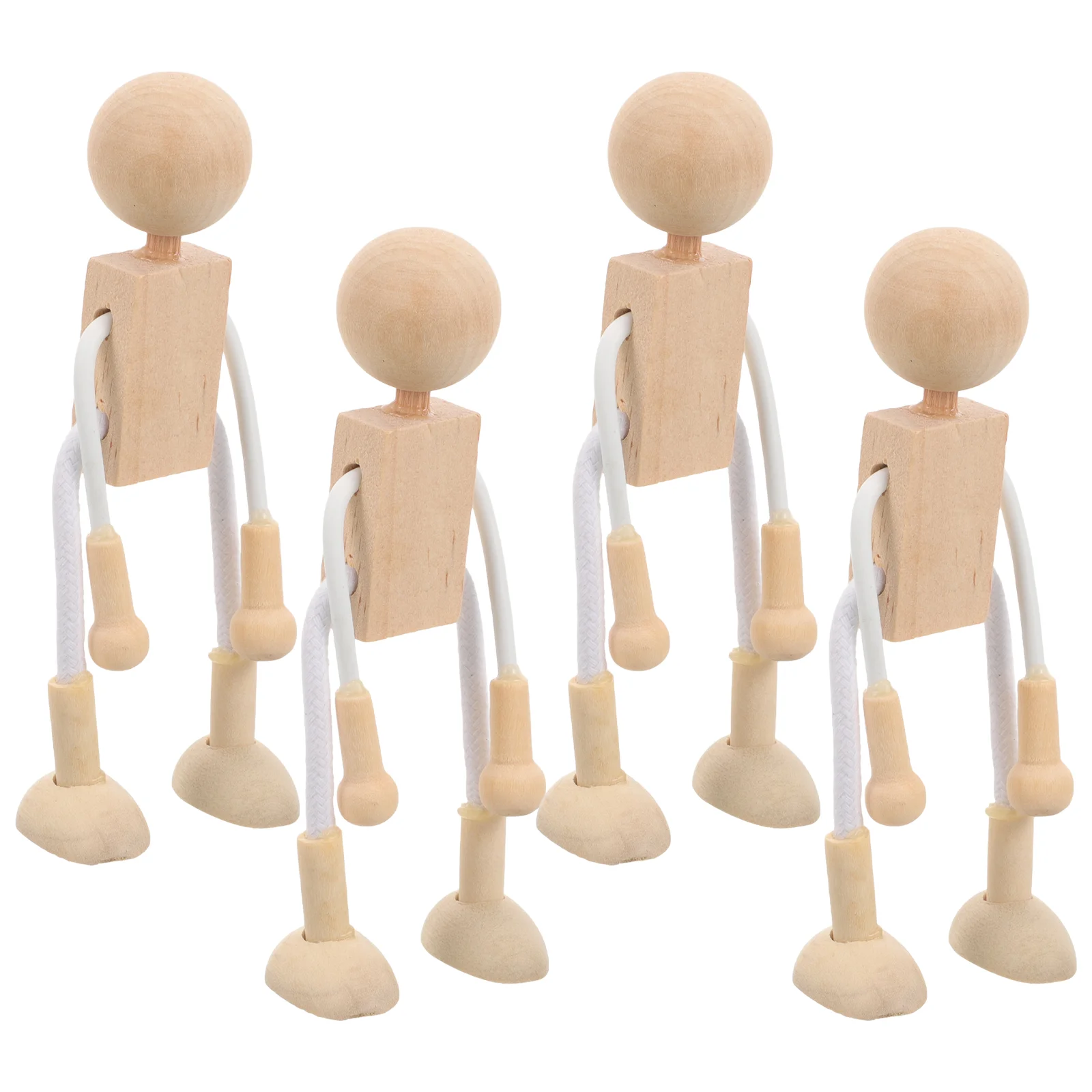 

Wooden Doll Adorable Unfinished Shapable Educational Craft Toys Desktop Decor for DIY Painting Supplies Teenagers Kids