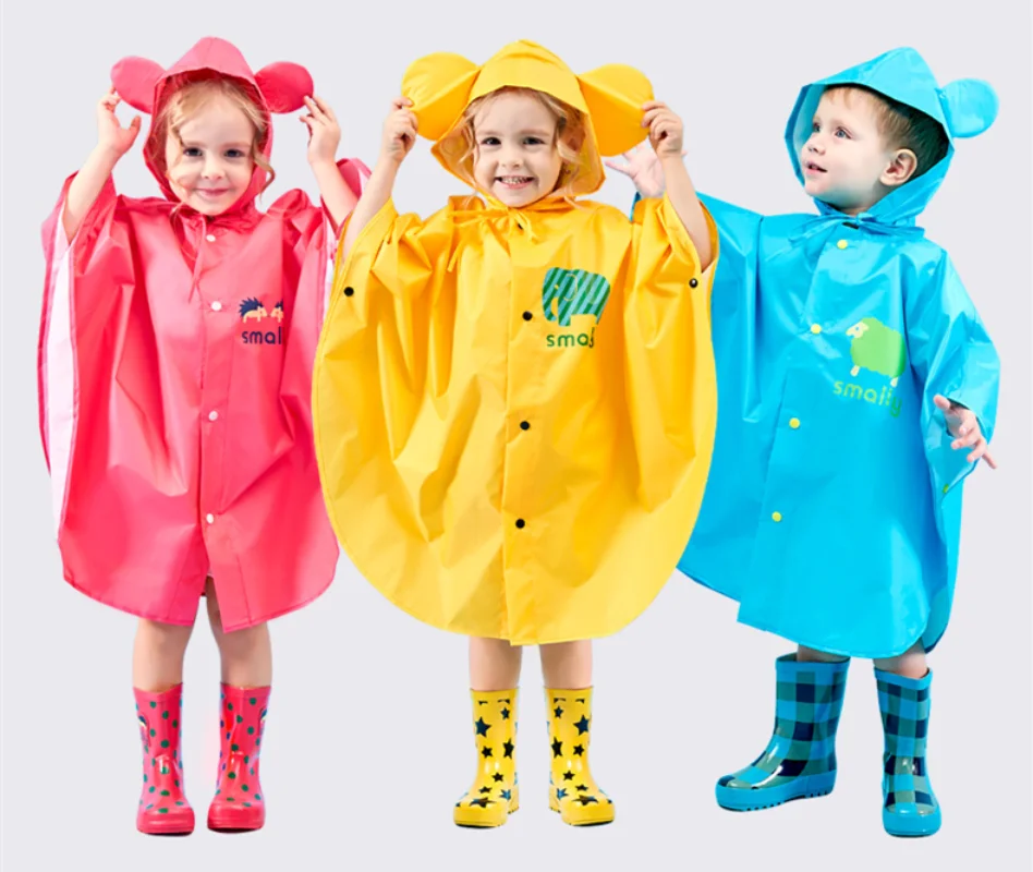 

Children Poncho Raincoat Kids Boys Cloak Type Rainwear Rain Coat Waterproof Baby Animal Raincoats Student Girls Poncho Raincoat