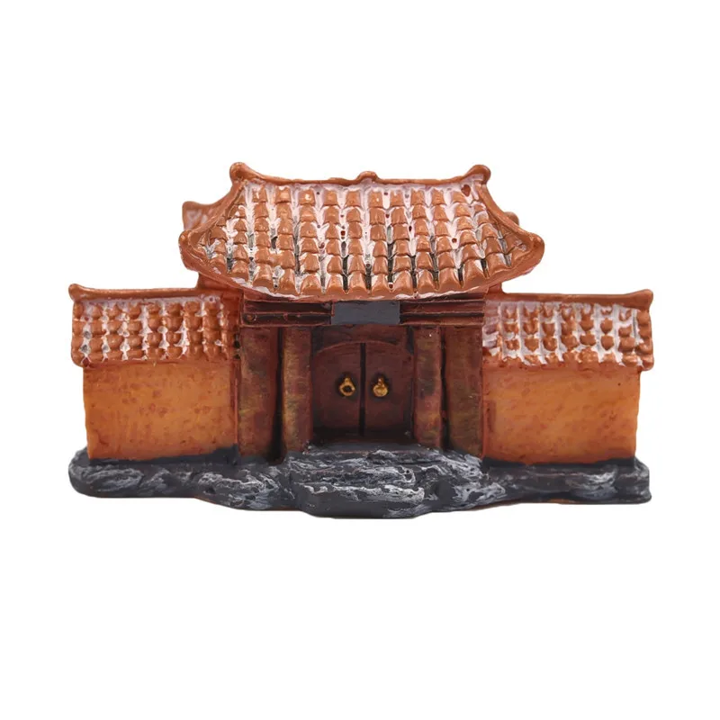 Ancient House Archway Micro Landscape Mini Old City Gate Resin DIY Ornaments Crafts Bonsai Fairy Garden Supplies 1 Pcs