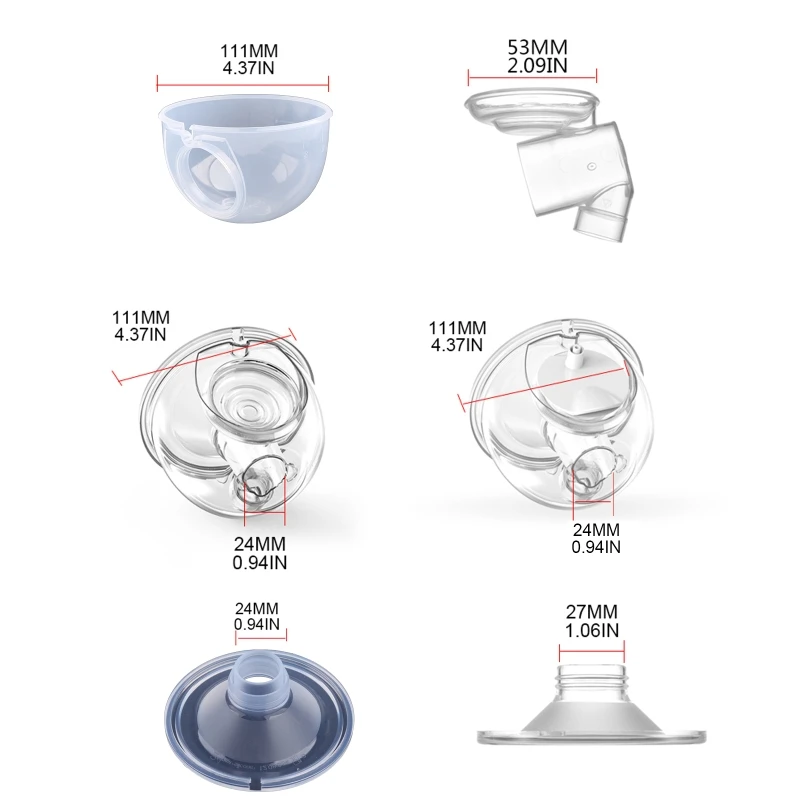 Wearable Breast Accessories Silicone Horn Diaphragm Milk Collector Nursing Cup Joint Electric Breastpump Parts
