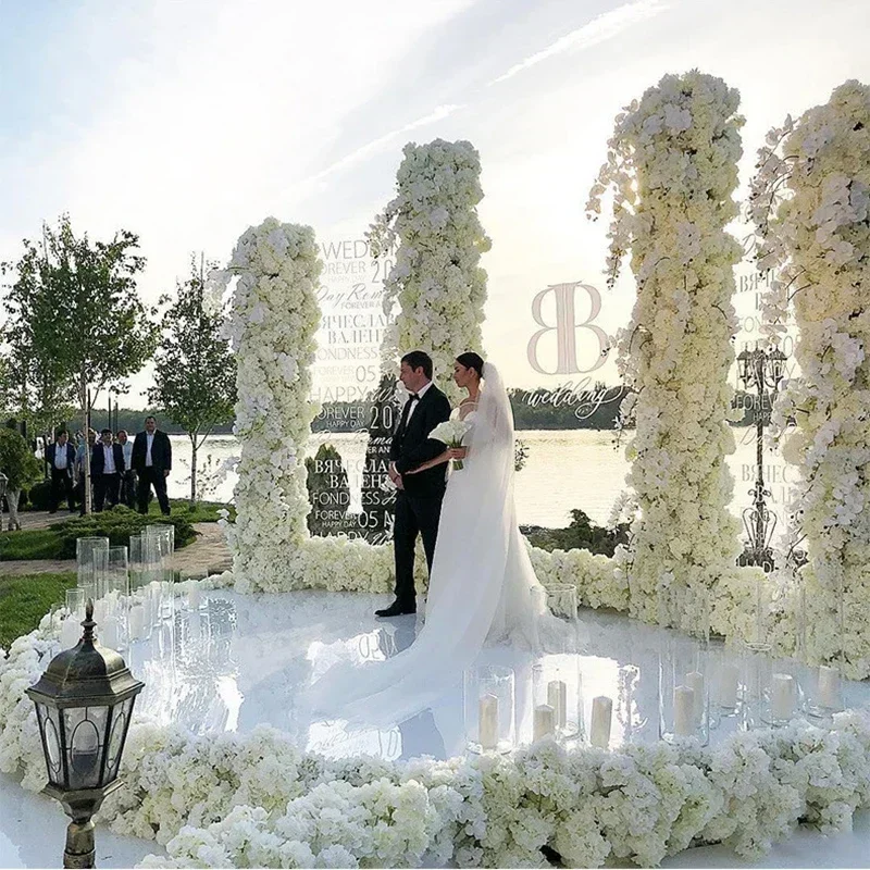 Mirror Wedding Carpet 10M/32.8FT White Mirror Surface Background Decoration White Paper T-stage Show Stage Carpet