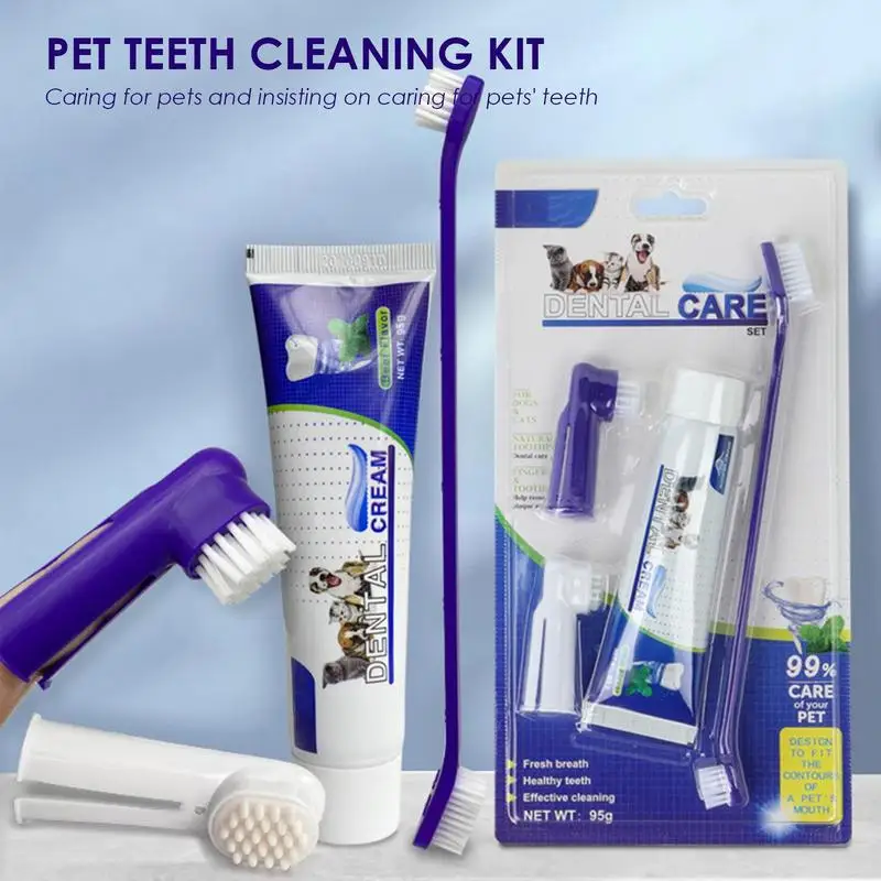 

Pet Dog Toothbrush Oral Care Puppy Toothpaste Small Dogs Teeth Care Kit Puppy Tooth Brushing Essentials Teeth Cleaning Supply