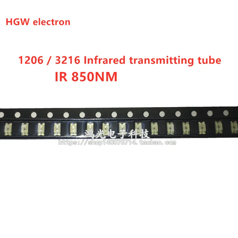 

100pcs IR 1206 SMD LED 850nm Infrared led diode Night Vision smt light diode 3216 IR 850NM Infrared transmitting tube