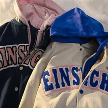 

New Men and Women Bomber Jackets Fashion Letter Printing Baseball Couple Retro Embroidery Harajuku Streetwear Jacket