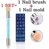 Nail Stamping Plates Set Silicone Stamper Brush Nail Art Stamp Polish Transfer Stencils Flower Geometry Template Tools Maniucre 2