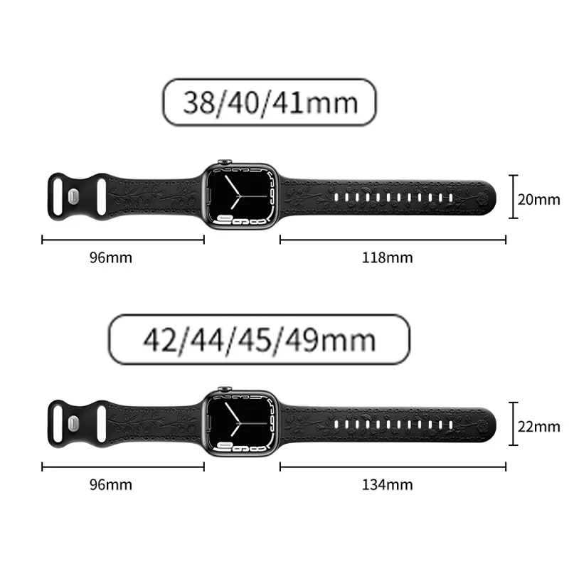 Floral Engraved Bracelet Strap