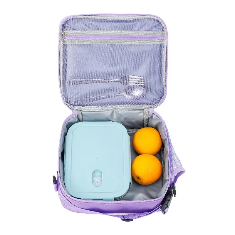 Lunch Bag Rainbow Loving Heart Laser Portable Large Bento Pouch for Children Girl Thermal Insulated Cooler Shoulder Picnic Box 6