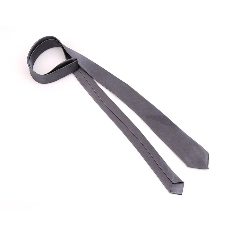 Solid Color Slim Polyester Necktie – Unisex Formal Fashion Accessory