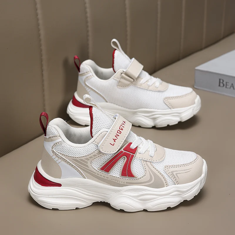 New Boy Girl Shoes Hot Selling Breathable Children Sneakers Comfort Soft Running Shoes Classic Simple Color Blocked Casual Shoes
