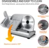 Electric Meat Slicer, 200W Electric Deli Food Slicer with 9” Removable Stainless Steel Blade & Adjustable Thickness Dia 4