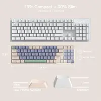 Redragon BS8772 Wireless Keyboard and Mouse Combo,78 Keys 2.4Ghz Wireless Low-Profile Mechanical Keyboard/2400 DPI Ergonomic Mou - Image 4