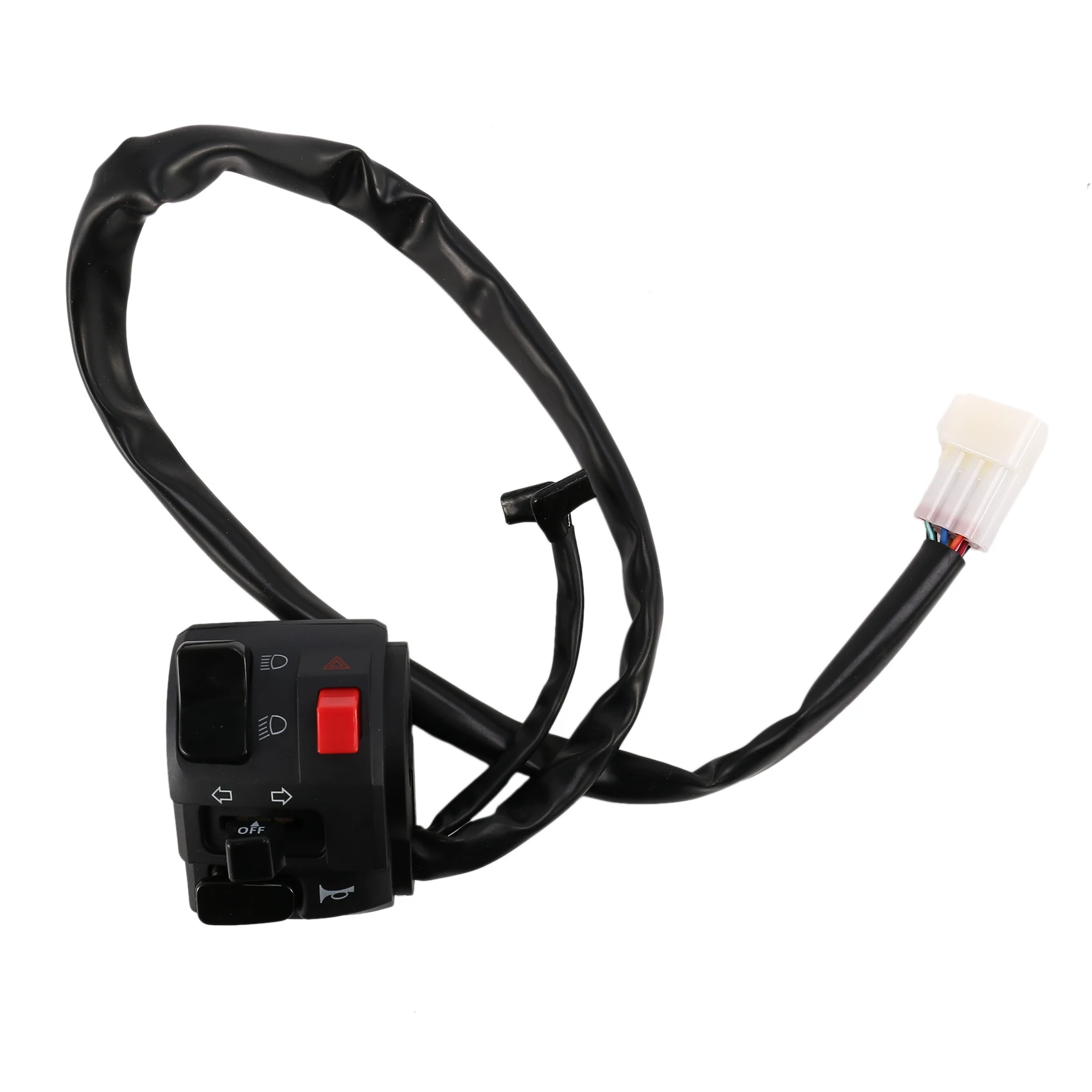 

Motorcycle 7/8Inch 8Pins Handlebar Control Horn Turn Signal Light Hi/Lo Beam Left Switch DC 12V