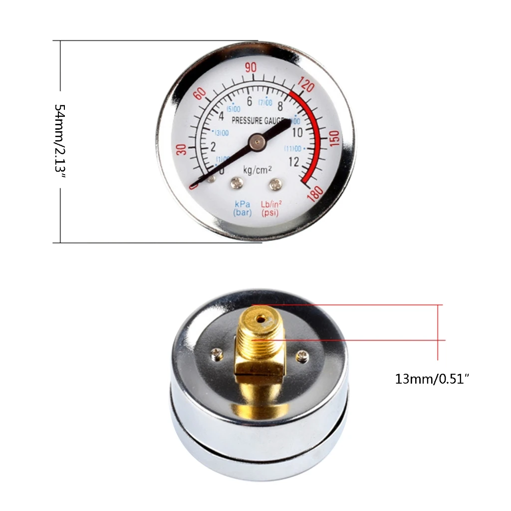Manomètre de compresseur d'air avec boîtier en fer, compteur de mesure de pression pour compresseurs à vis