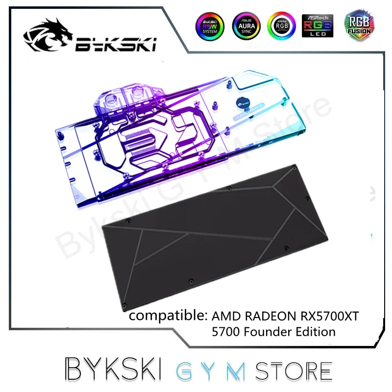 Bykski Gpu Water Block Per Scheda Grafica Amd Radeon Rx5700Xt/5700 Founder Edition Series, Vga Full Cooler Block A-Rx5700Xt-X