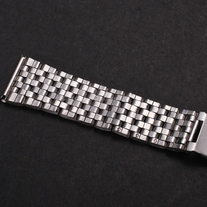 Elegant Stainless Steel Seven-Bead Bracelet Watchband with Folding Buckle