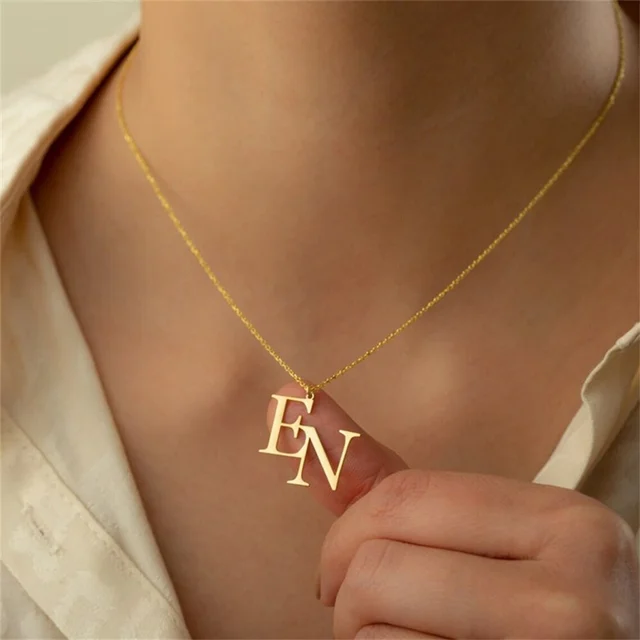 4 Color Personalized Letter Pendant Necklace Initial Necklace Charms Golden  for Women Mini Letter Necklaces Jewelry Christmas Gift