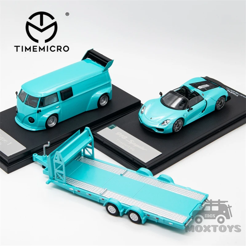 

Time Micro 1:64 T1 Van 918 Trailer set light blue Diecast Model Car