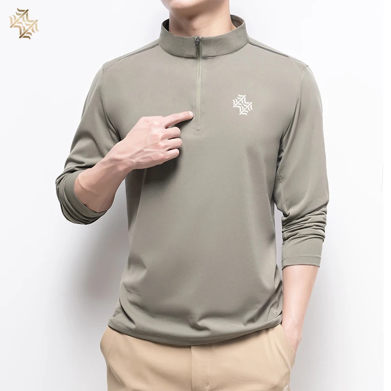 SBWL Autumn high quality men's Running fitness outdoor sportswear fashion business casual breathable long sleeve T-shirt Tops 3